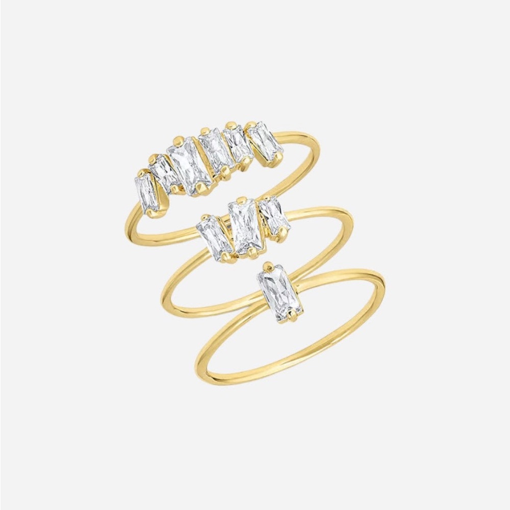 SOLD Gorjana Gold Amara Ring Set - SIZE 6 - Picture 3 of 6